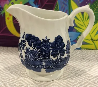 Buy Vintage Crown Clarence Blue Willow Swirl Pitcher Jug England • 21.66£