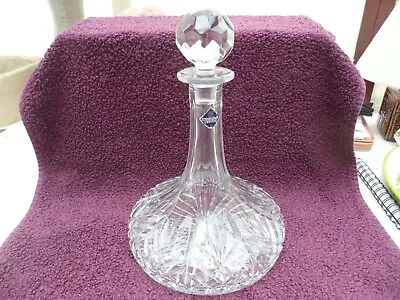 Buy Vintage Edinburgh Crystal Clear Cut Glass Ships Decanter With Faceted Stopper. • 84.99£
