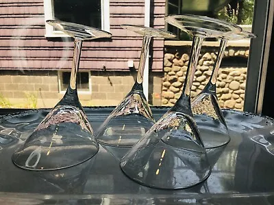 Buy 4 Pier 1 Angled Crackle Martini Glass 7.25  Clear Barware Mid Century Cocktail • 47.30£