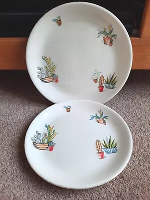 Buy Vtg 1950's Alfred Meakin Cactus Plates X 2 - 10  Dinner Plate & 9  Dessert Plate • 24£