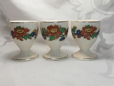 Buy Set Of 3 Rare Antique Eggcups John Maddock & Sons England Minerva Persian Rose • 26.60£