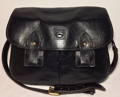 Buy Dooney & Bourke Florentine Saddle Bag Unisex Black Genuine Leather Crossbody Bag • 115£