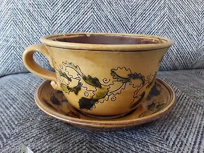 Buy Hannah McAndrew Barm Pottery Oversized Cup Saucer Slipware  Vgc Studio Scottish • 89£