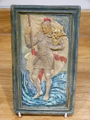 Buy A Very Rare Compton Pottery Plaque  St George With Dragon   - Mary Seton Watts • 495£