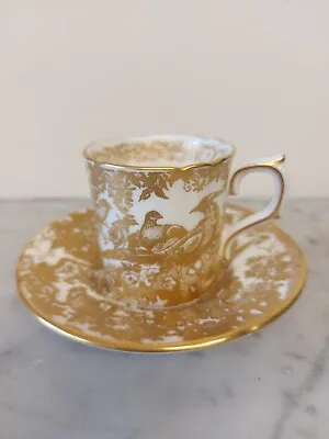 Buy Royal Crown Derby Gold Aves Coffee Cup & Saucer A 1235 Excellent Condition • 48£