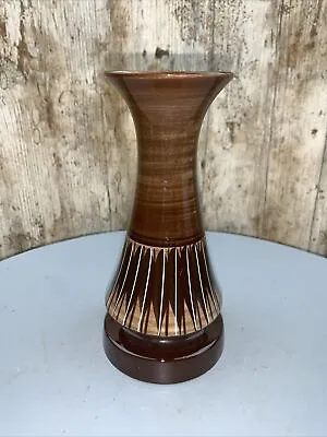 Buy Jersey Pottery Bud Vase 6.5” Brown Tones Geometric Patterning • 12£