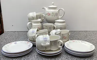 Buy Royal Doulton Summer Carnival English China 30pc Floral Tea Set Teapot Jug Pot • 50£