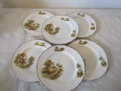 Buy Vintage Alfred Meakin China The Hayride Set Of 6 Side Tea Plates 18cm Diameter • 11.99£