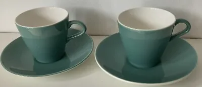 Buy Vintage Retro Poole Pottery Blue Moon Coffee Cups X2  • 8£