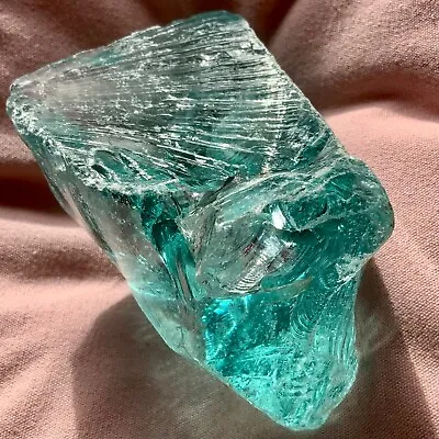 Buy Glass Rock Beautiful 💎 Object Slag Aqua Blue Mineral Ornament • 17£