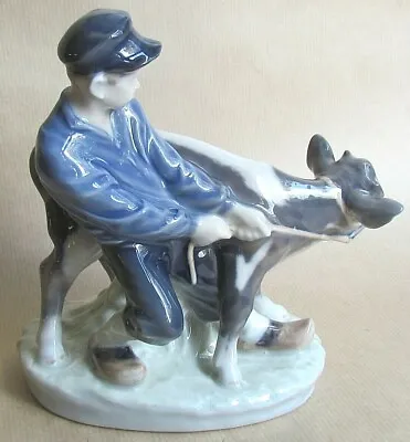 Buy ROYAL COPENHAGEN BOY WITH CALF 772 SIGNED THOMSEN DATED 1975-1979 (Ref6318) • 87.50£