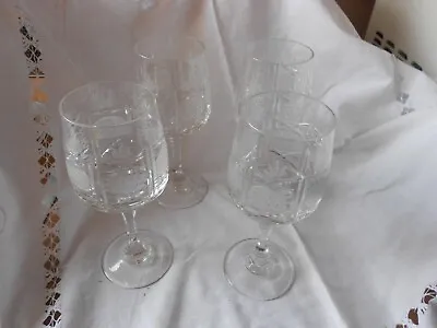 Buy Four Cut Glass Wine Glasses • 12£