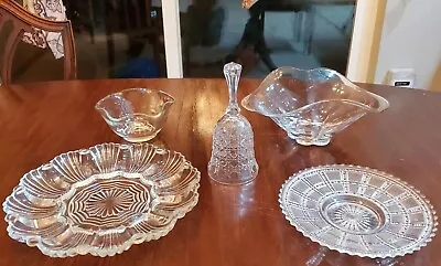 Buy Vintage Crystal Glassware Lot Of 5 • 28.45£