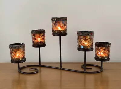 Buy Partylite Tiffany Style Global Fusion Candle Holder Centrepiece Mosaic Glass • 29.99£