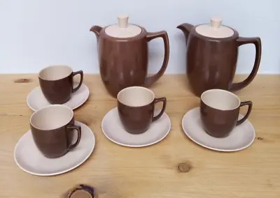 Buy Branksome Super-fine Twin Tone Brown 2 Coffee ; Water Pot And 4 Cups 1950s • 23£