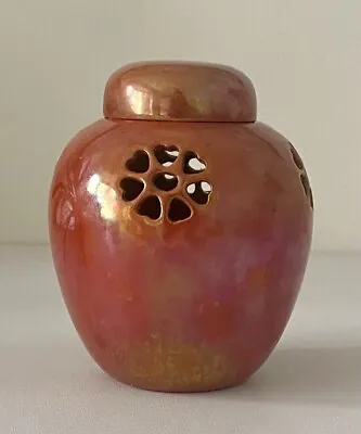 Buy Wonderful Antique 1913 Ruskin Pottery Pot Pourri Pierced Orange  Lustre Vase • 265£