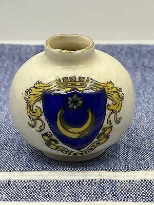 Buy Vintage Crested China-Queens-Mini Bottle Vase-PORTSMOUTH-Collectible Ornament • 8£