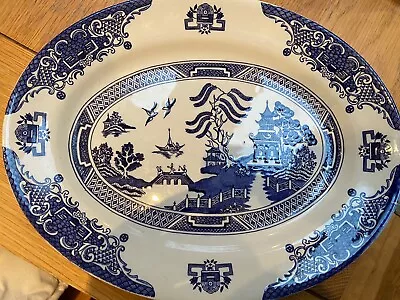 Buy English Ironstone Pottery Old Willow Platter Ironstone Serving Platter In Blue • 17.99£