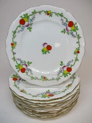 Buy Fenton Paladin China Eleven Side Plates Colourful Floral Gold Colour Edging • 22.50£