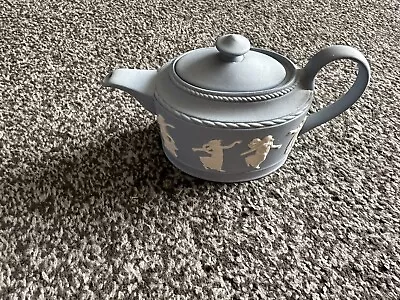 Buy Wedgwood Jasper Ware Blue Miniature Dancing Hours Teapot • 49.99£