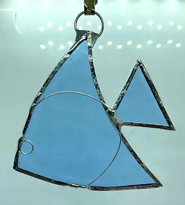 Buy F189 Stained Glass Suncatcher Hanging Fish 10cm Blue • 7.50£