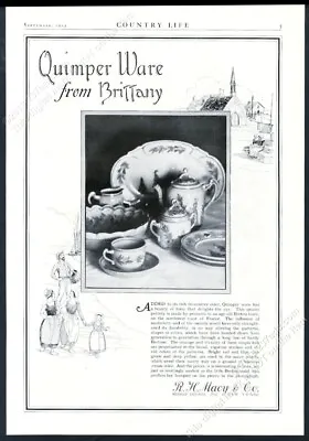 Buy 1923 Quimper Ware From Brittany Teapot Cup Plate Photo Macy's Vintage Print Ad • 9.49£
