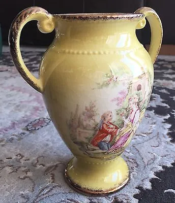 Buy Vintage 1950s Gold Gilded Double Handled Oldcourt Ware English Porcelain Vase • 45£