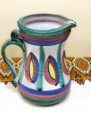 Buy Vintage Tintagel Studio Pottery Dragon Eye Water Jug / Vase Cornwall 18.5cm • 21.37£