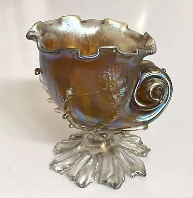 Buy Loetz Art Glass Art Nouveau Shell Iridescence Cracks • 120.64£