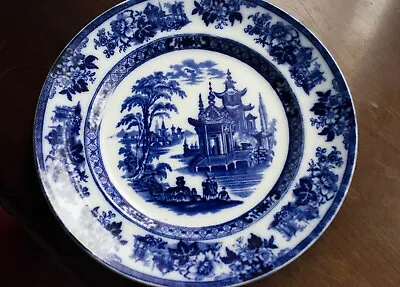 Buy Antique Doulton Madras Pattern Flow Blue Blue Transferware Plate; Antique Doulto • 39£