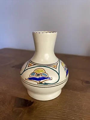Buy Honiton Pottery  Vase Art Deco Pattern Blues/Greens Ex Con Small Size • 5.95£
