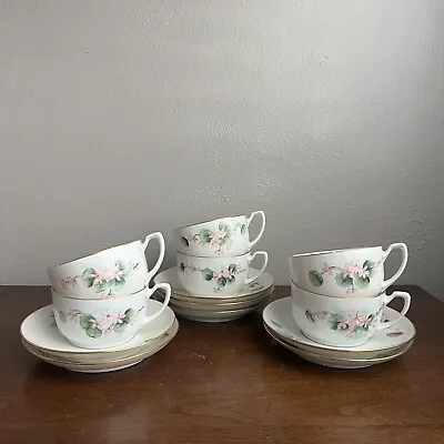 Buy JHW Bavaria Hand Painted Pink Floral Bone China Tea Cup Saucer Set Of 5 + Saucer • 33.59£