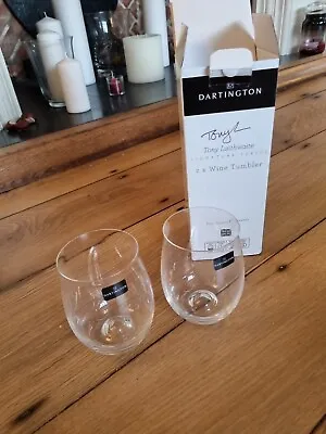 Buy 2 X Dartington Tony Laithwaite Wine Tumblers Stemless Glasses Crystal. New  • 8£