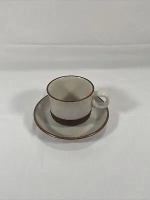 Buy Denby Potter's Wheel Rust Red Cup & Saucer Stoneware Vintage England Dinnerware • 14.23£