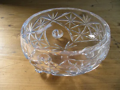 Buy Vintage Cut Glass Crystal Bowl - 3 Footed Bowl  • 5.50£