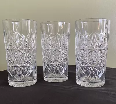 Buy 3 Libbey Hobstar Cut Iced Tea Glass Tumblers Heavy 6” Tall Glasses Made In USA • 33.07£