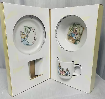 Buy Wedgwood Original Peter Rabbit 3 Piece Dinnerware Nursery Set 2006 Baby Shower • 18.97£
