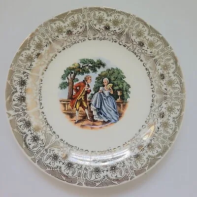 Buy Vintage Saucer Plate 22 K Gold Couple Courting 5.5  • 7.72£