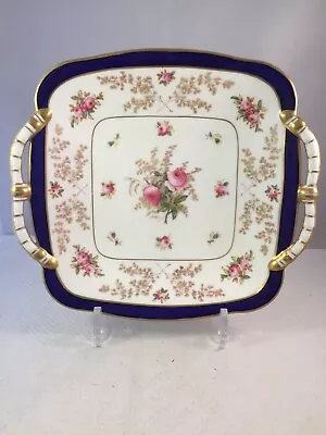Buy Antique Coalport 2 Handled Plate With Hand Painted Roses Design No. 6464/D • 14.99£