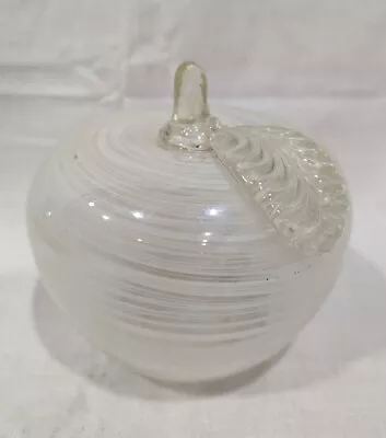 Buy Decorative Glass Apple Ornament Clear With White Swirl Pattern Approx 4.5  X... • 18.99£