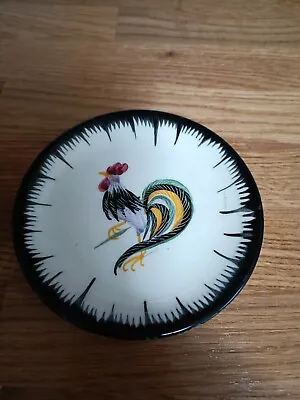 Buy Henriot Quimper Small Pottery Dish With A Cockerel And Funky Black Border • 0.99£