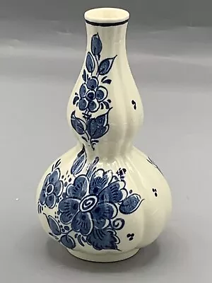 Buy Vintage Blauw Delfts Hourglass Shape Vase Just Under 5 Inches Tall • 19.22£