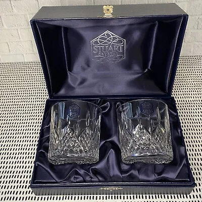 Buy Stuart Crystal Shaftesbury Whiskey Tumbler Rummers Glasses X 2 Rare Boxed • 60£