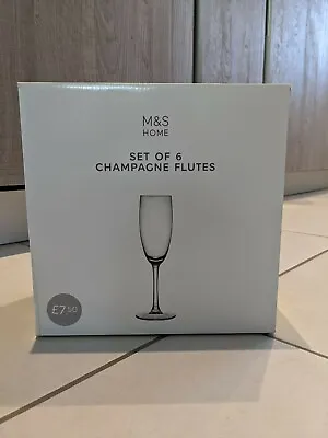 Buy Marks And Spencer Champagne Flutes Set Of 6   • 5.99£