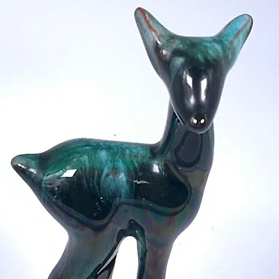 Buy Blue Mountain Pottery Deer Mid Century Green Black Drip Glaze Figurine Figure 5  • 12.99£