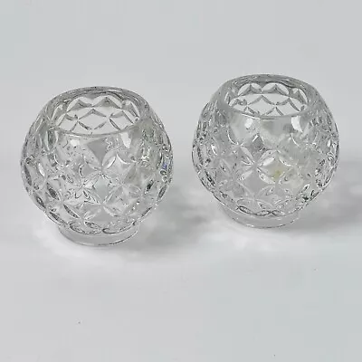 Buy Crystal Ball Diamond Pattern Cut Glass Votive Candle Holder 3.75  Hi 4  • 38.35£