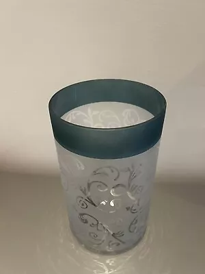 Buy Large Yankee Candle Jar Holder Teal Vine Frosted Glass Jar Holder NEW • 10.99£