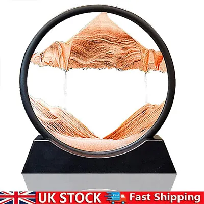 Buy 3D Moving Sand Art Picture Round Glass Hourglass Deep Sea Sandscape Home Decor • 6.89£