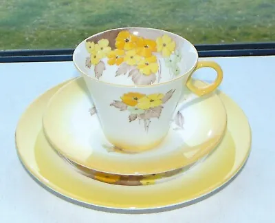 Buy Shelley  China Phlox Pattern Yellow W12190 C1930s Trio Cup Saucer Plate • 25£