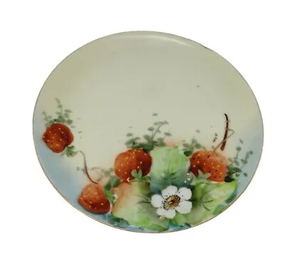 Buy Thomas Bavaria Plate Hand Painted Strawberries Fruit & Flowers W Gold Rim • 25.46£